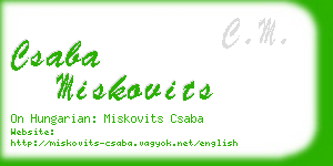 csaba miskovits business card